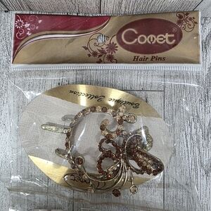 Gold and Brown Hair Pin